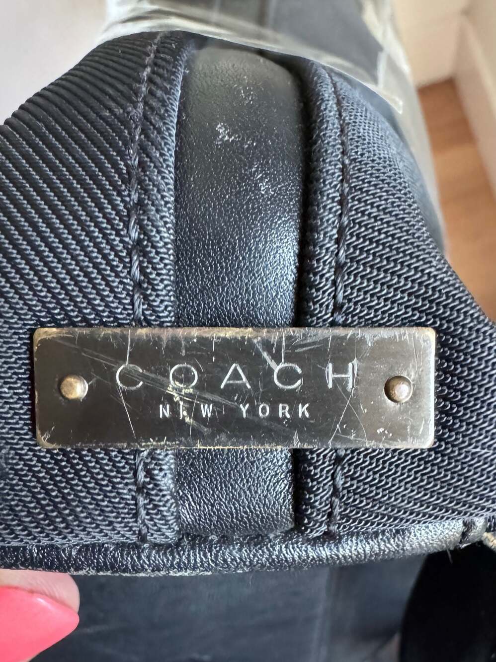 Vintage Coach Black Nylon Leather Trim Mini Backpack Bag No. 9K-7404 Y2K - Picture 10 of 10